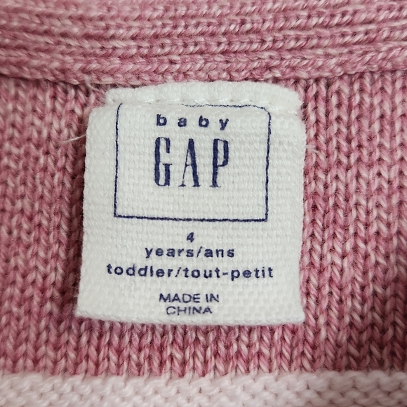 GAP Knit Pink Crazy Stripe Sweater W/ Metalic Trim, Size 4 ~ EUC - Picture 3 of 5
